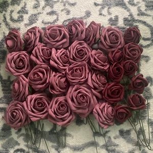 Mauve and Burgundy Foam Flowers